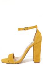 Steve Madden Carrson Yellow Suede Leather Ankle Strap Heels