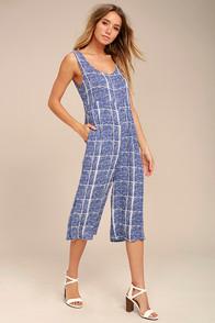 Tavik Salamen Blue Print Midi Jumpsuit