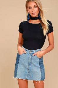 Free People Bright Lights Black Cutout Top