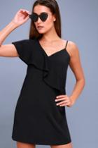 Lulus | Time Of Your Life Black Asymmetrical Shift Dress