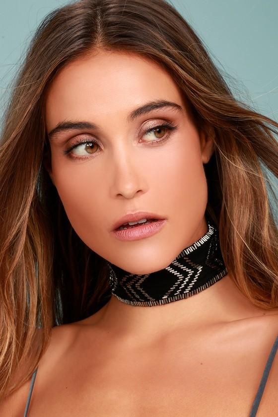 New Friends Colony | Deco Black And Gunmetal Choker Necklace | Lulus