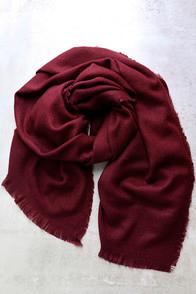 Lulus Cool Breeze Burgundy Scarf