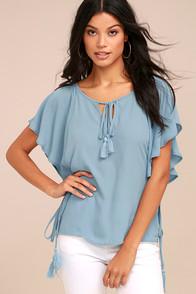 Lulus Chic Companion Light Blue Top