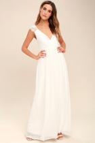 Lulus Whimsical Wonder White Lace Maxi Dress