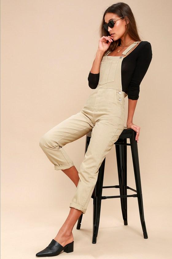 Rollas Original Straight Beige Overalls | Lulus