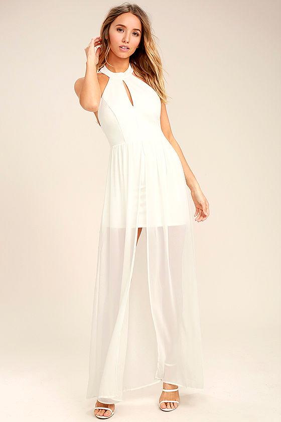 My Beloved White Lace Maxi Dress | Lulus