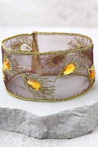 Vanessa Mooney Judas Light Brown Beaded Choker Necklace
