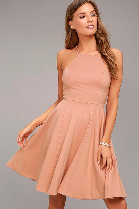 Lulus | Best Of You Blush Pink Midi Dress | Size Large | 100% Polyester