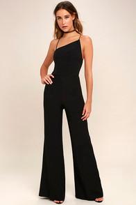 Lulus Lustrous Look Black Jumpsuit