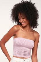 Colie Lavender And White Striped Tube Top | Lulus