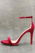 Qupid All-star Cast Red Velvet Ankle Strap Heels | Lulus