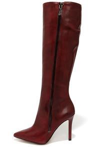 Jessica Simpson Capitani Oxblood Leather High Heel Boots
