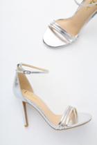 Iva Silver Ankle Strap Heels | Lulus