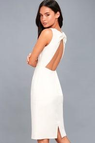 Lulus Be Mine White Open Back Midi Dress