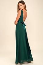 Lulus That Special Something Forest Green Maxi Dress