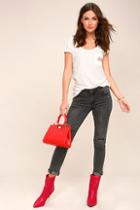 J.o.a. Want You Back Washed Black Distressed Ankle Skinny Jeans
