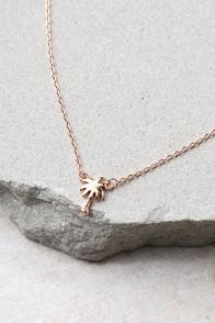 Lulus Hearts Of Palm Rose Gold Choker Necklace