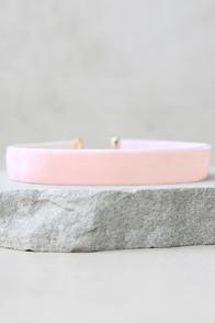 Tranloev Show 'em Blush Pink Velvet Choker Necklace