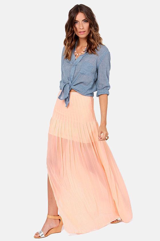 Blaque Label Pretty Parfait Peach Maxi Skirt