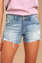 Pistola Surfside Light Wash Distressed Cutoff Denim Shorts