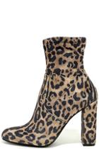Steve Madden Edit Leopard Print Velvet High Heel Mid-calf Boots
