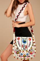 Lulus | Outside The Lines Beige Embroidered Bag | 100% Cotton