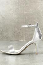 Bamboo | Lilith Silver Ankle Strap Heels | Lulus