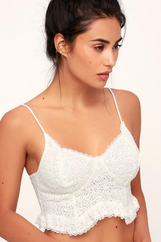 Free People Fleur De Lys Ivory Lace Crop Cami | Lulus