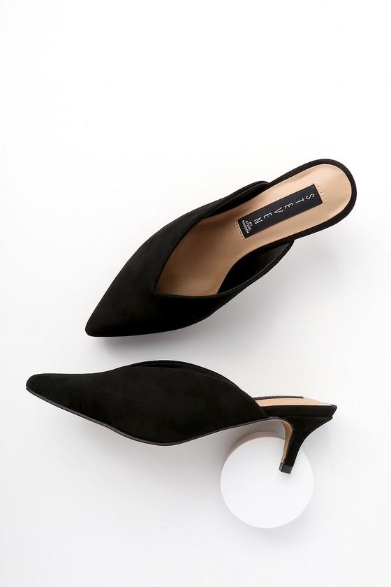 Steven Ainsley Black Suede Pointed Toe Mules | Lulus