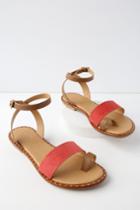 Coconuts Sundown Tan Leather Flat Sandal Heels | Lulus