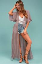 Lulus Carried Away Mauve Embroidered Maxi Top