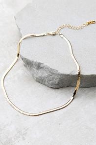 Lulus Just Believe Gold Chain Choker Necklace