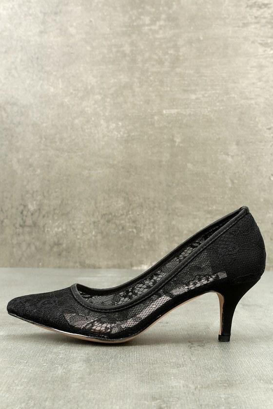 De Blossom Abril Black Lace Kitten Heels | Lulus