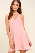 Lulus Groove Thing Blush Pink Swing Dress