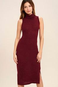 Lulus Streets Of Paris Wine Red Bodycon Sweater Dress