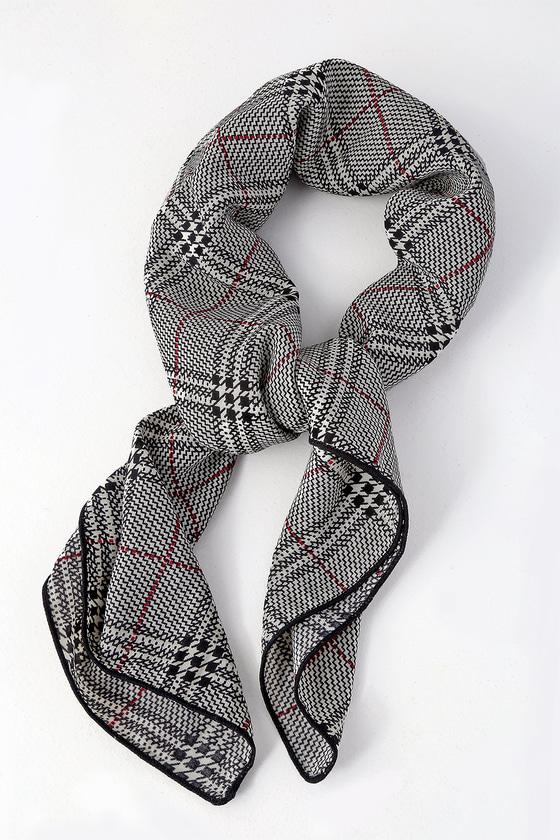Hobson Black And White Plaid Scarf | Lulus