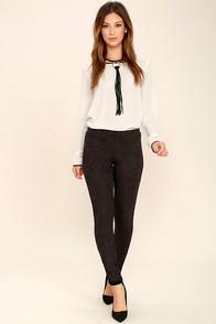 Lulus Saddle Up Charcoal Grey Suede Leggings