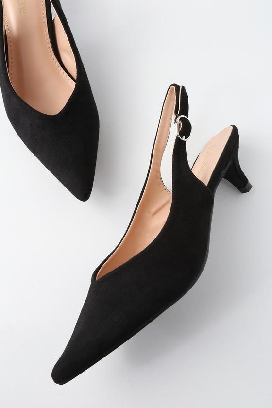 Bella Marie Baxter Black Suede Slingback Pumps | Lulus