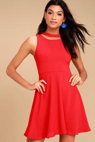 J.o.a. Diana Red Skater Dress