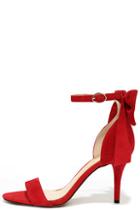 Jessica Simpson Millee Lipstick Red Suede Bow Heels