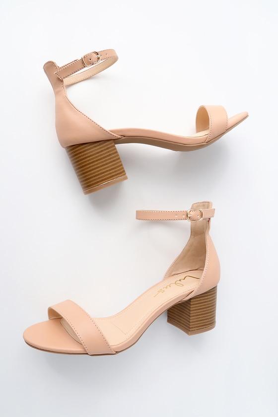 Harper Almond Stacked Ankle Strap Heels | Lulus