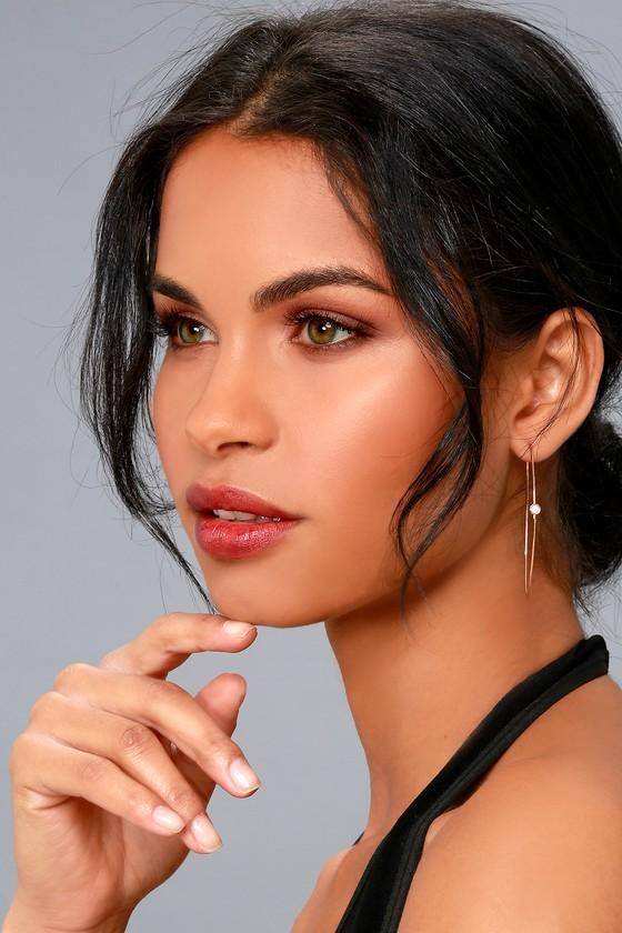 Lulus | Calm And Collected Rose Gold Hoop Earrings | Pink