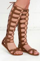 Mia Mia Devi Cognac Tall Gladiator Sandals