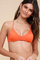 Rvca Solid Crossback Orange Bikini Top | Lulus
