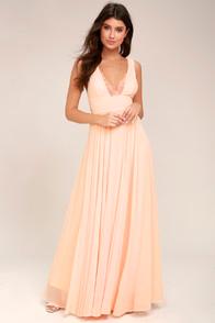 Lulus True Bliss Peach Maxi Dress
