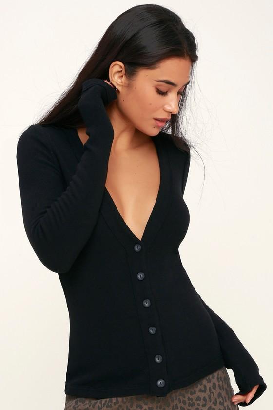 Free People Call Me Cardi Black Cardigan Sweater | Lulus