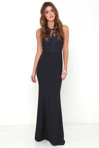 Lulus Oak And Elm Navy Blue Lace Maxi Dress