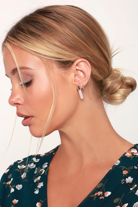 Perfect Collab Gold And White Earrings | Lulus