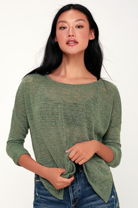 Harbour Bay Olive Green Knit Sweater | Lulus