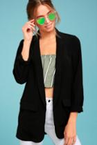 Lush | Taking Care Of Business Black Blazer | Size Medium | 100% Polyester | Lulus